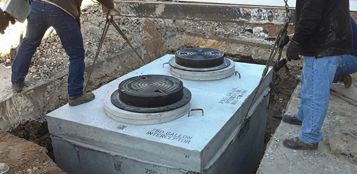 Grease trap installation for a commercial property drainage system in Glendale, AZ